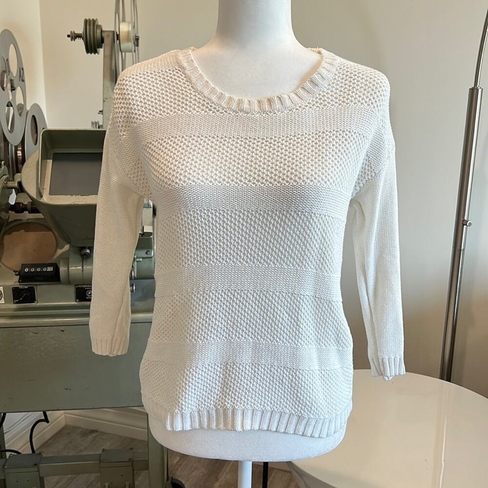 Wallace White Knit Sweater - Size Small